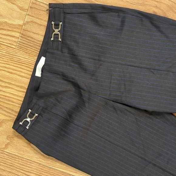 Charcoal gray Reda wool women's dress pants with blue sripe, Boss Hugo Boss 4 - Picture 2 of 7